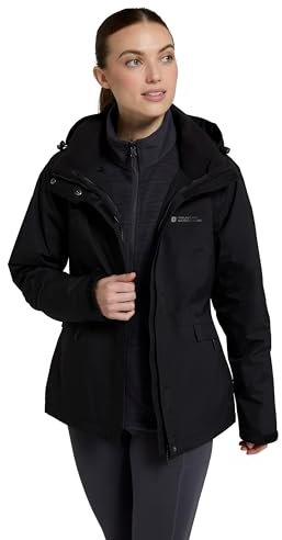 Mountain Warehouse Season Mens Padded Jacket - Water Resistant Puffer Coat, Lightweight, Warm, Lab Tested to -30C, Microfibre Filler - For Travelling, Walking Black 4XL