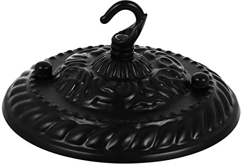 LABRIMP Kronleuchter Platte Retro Deckenleuchte Baldachin mit Haken Runde Deckenrosette Schwarz Metall 130mm Deckenlampen Basis für Pendelleuchte Geeignet für Wohnzimmer Café Restaurant Zubehör