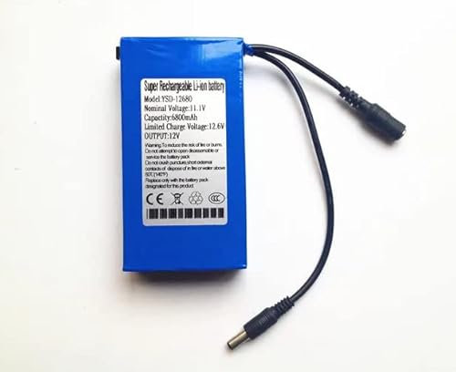 EMPOTEC Batteria Litio 12V 6800mAh Ricaricabile + Caricabatterie con Interruttore e Led Accensione