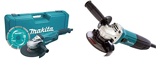 Makita GA9020KD/1 110V 230mm Angle Grinder Complete with Diamond Blade Supplied in A Carry Case & GA4530R/1 110V 115mm Angle Grinder