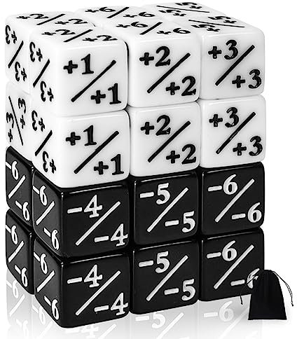 Contatori di dadi MTG, dadi scintillanti Magic The Gathering, dadi fedeltà, cubo di dadi D6 in marmo stellato compatibile con CCG, MTG, accessori per il gioco di carte (24PCS-nero&bianco)