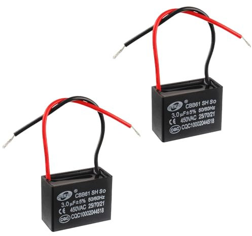 SIGANDG CBB61 3uF 450V AC 50/60 Hz Climatiseur Ventilateur Moteur Condensateur de Marche (Lot de 2)