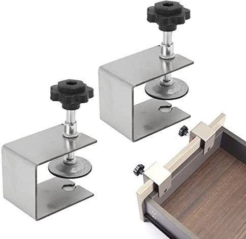 Lot De 2 Clips De Fixation Pour Tiroir, Clips De Montage Pour Façade De Tiroir, Pulvérisation Électrostatique, Gabarit De Tiroir Pour Différentes Tailles De Façade De Tiroir 12 X 4,6 X 6,8 Cm