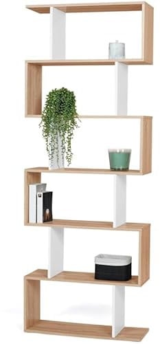 IDMarket - Etagère bibliothèque Sofia Forme S façon hêtre et Blanc 189 cm