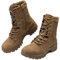 KINROCO Herren Tactical Militärstiefel Kampfstiefel Einsatzstiefel Wüsten Military Boots mit Seitlichem Reißverschluss rutschfeste Wander Schuhe(Size:44 EU,Color:Brown)