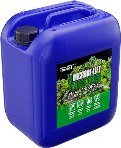 Engrais plantes aquarium – MICROBE-LIFT Plants Green 5000 ml – pour feuilles vertes & racines fortes – fertilisant complet avec fer, vitamines & oligo-éléments – favorise la croissance – dosage facile