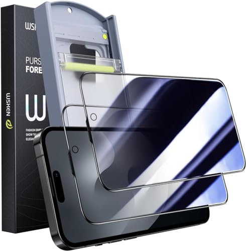 WSKEN Sichtschutz Schutzfolie für iPhone 14 Pro Max 6.7 Zoll, [24°Anti Spy][Auto Dust-Elimination] 9H Privacy Displayschutz Vollständige Deckung Folie Zubehör Bläschenfrei,2 Stück