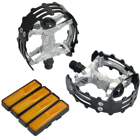 Wellgo Old School BMX MTB XC-II Bear Trap 9/16 Zoll Bicycle Pedals, Schwarz, WE2963