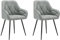 WOLTU 2er Set Esszimmerstühle, Küchenstuhl, Stuhl Esszimmer Wohnzimmer, ergonomischer Sessel, Armlehnstuhl, Polsterstuhl, Sitzfläche aus Vintage-Kunstleder, Metallbeine, grau, EZS03gr-2