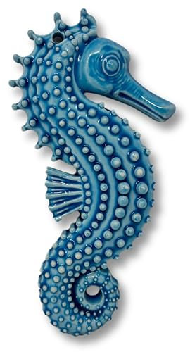 Toocook Animali marini in ceramica naturale o smaltata per Decorazione Murale e Arredo Casa, Realizzati Artigianalmente, Idea Regalo Made in Italy (Cavalluccio Marino Blu)
