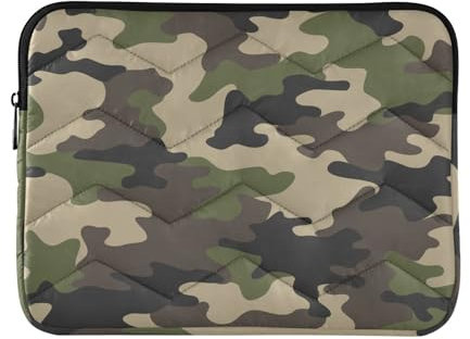 Laptop-Schutzhülle, Camouflage, Grün, Camouflage, Laptoptasche, Notebook-Tragetasche, Schutzhülle für 13 bis 14 Zoll Laptops