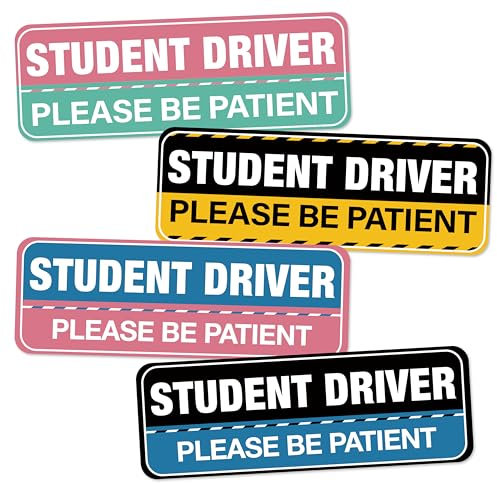 EliteSign Reflektierende Auto-Magnete für Schüler, 4 Stück, Aufschrift Please Be Patient New Driver für Fahrzeuge, abnehmbares Sicherheitsschild für Anfänger, Lichtbeständigkeit, Geschenk für