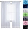 GAIFNAG Rideau Voilage Blanc 60 x 180 cm Polyester Transparent Intérieurs Occultant de Cuisine pour Porte Fenêtre Dressing Salon