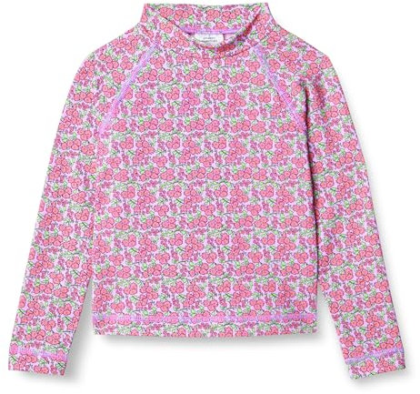 Amazon Essentials T-Shirt Rashguard a Manica Lunga Bambine e Ragazze, Lilla Rosa Shocking Posey Floral, 5 Anni