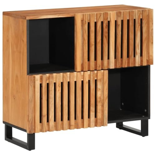 Brokky Sideboard Wohnzimmer MöBel WohnzimmerschräNke Buffetschrank Sideboard Wohnzimmer 80x34x75 cm Massivholz Akazie - 377570