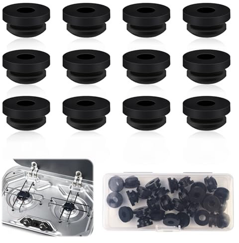 QINGHEC 30 Stück Topfträgergummis Gasherd Rostgummifüße, Gummidurchführungen, Gummitüllen, Kochfeld Zubehör Kompatibel mit 5mm Stäben von Dometic Smev Thetford