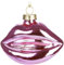 BRUBAKER Kussmund - Handbemalte Weihnachtskugel aus Glas - 9 cm Baumkugel Lippen Mund Rosa - Anhänger Weihnachten für Frauen - Mundgeblasener Christbaumschmuck - Figur Lustig Deko Anhänger