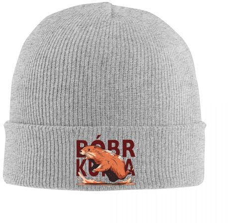 HEBUOUI Strickmütze für Wärme im Winter Polen Biber Bober Mützen Mützen Winter warme Strickmütze Haube Outdoor Ski Kappe Geschenk