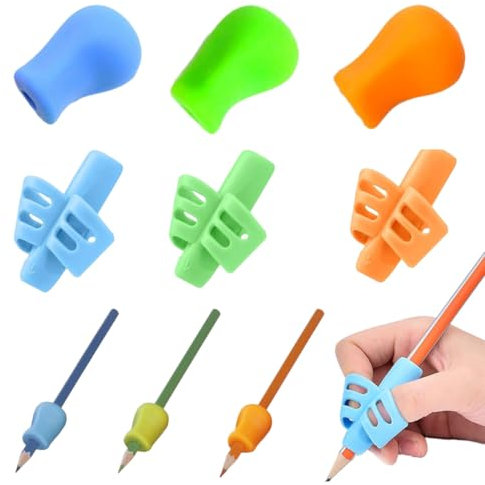 COYUN 6 Stück Stiftehalter Kinder,Schreibhilfe für Stift Kinder,Stifthalter Kinder Hilfe Silikon Schreibhilfe Stifthaltung Ergonomische Stifte Kinder für Linkshänder oder Rechtshänder(Mehrfarbig)