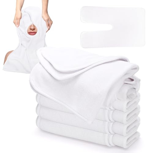 DEAYOU 6 Stück Gesichtshandtücher für Kosmetiker, U-förmige Spa-Handtücher für das Gesicht, weiche Mikrofaser, Massage-Gesichtshandtücher für Spa-Dampf, Friseure, Schönheitssalons, Hautpflege,