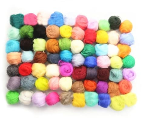 HEALSOPTHY 5g Filzwolle Aus Merino-filzwolle in Buntfarbigen Wollfasern Für Nadelfilzwerkzeuge Und Nassfilzzubehör DIY-nähzubehör Für Kunsthandwerk Und Spielzeug