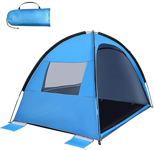 JOINPAYA Tienda De Playa Plegable Parasol Portátil con Bolsa De Transporte para Senderismo Camping Y Vacaciones 200 X 145 X 130 Cm
