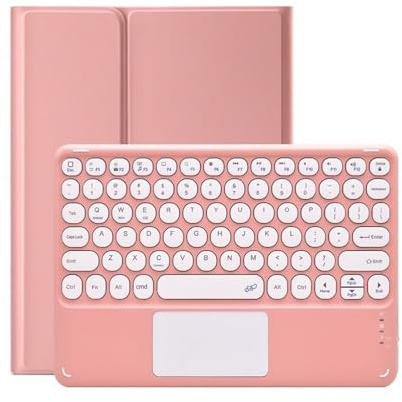 kuaijiexiaopu Abnehmbare Magic-Tastatur mit runden Tasten, PC-Abdeckung mit PU-Lederständer, kompatibel mit Xiaomi Mipad Mi Pad 5/Pad 5 Pro 2021(Pink+pink Touchpad)