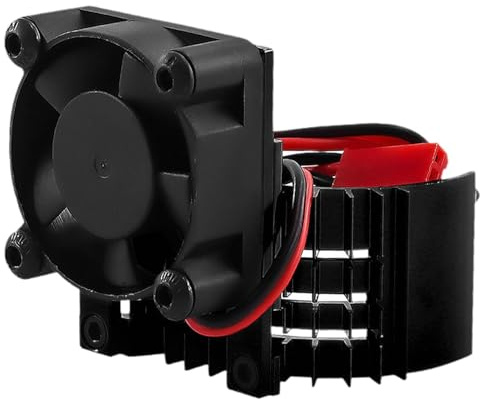 FashionCha RC Car Cooling Fan, Heat Sink for Electric Motors, Compatible with 1:5, 1:8 And 1:10 Models, Black