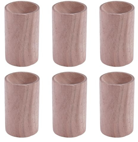 CRAFTYMELODY 6Pcs Wood Essential Oil Diffusers Column Wood Aromatherapy Diffuser Tan Small Wooden Fragrance Diffusers Natural Wood Diffuser Air Freshener for Home Office Car Wardrobe Yoga Hall Decor