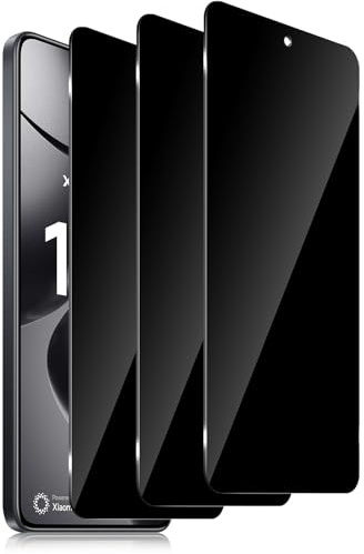 Xunzii Protector de Pantalla de Privacidad para Xiaomi 14T/14T Pro, Cobertura Completo Cristal Vidrio Templado Anti Espía, Dureza 9H Anti-Spy Protector Pantallafolie - 3 Piezas