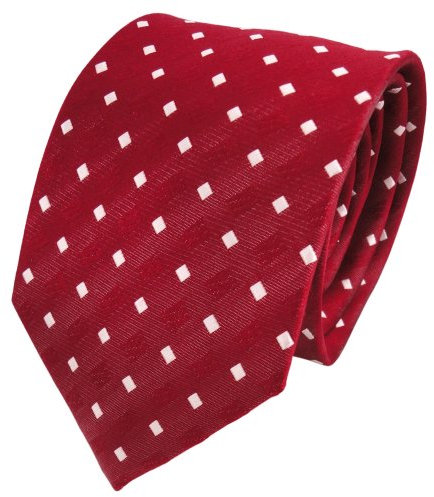 TigerTie Designer Seidenkrawatte in rot signalrot weiß gepunktet