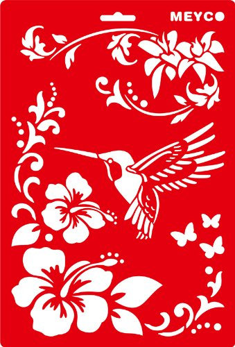 Schablone 20x31cm - Kolibri mit Blüte