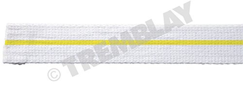 Rouleau de 25 METRES de ceinture de judo blanc et 1 trait jaune