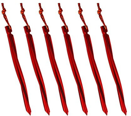 HYFAN Zeltplane für den Außenbereich, leicht, Aluminiumlegierung, Spiralpfähle (rot)
