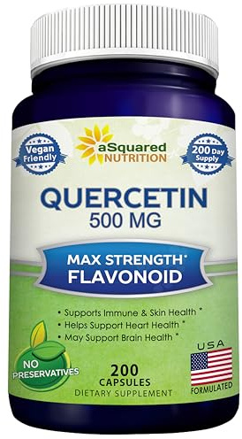 Quercetin 500mg Supplement - 200 Capsules - Dihydrate Powder Complex Pills
