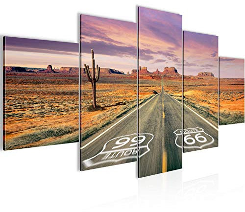 Runa Art - Bilder Route 66 Grand Canyon 200 x 100 cm 5 Teilig XXL Wanddekoration Design Orange Beige 611351a