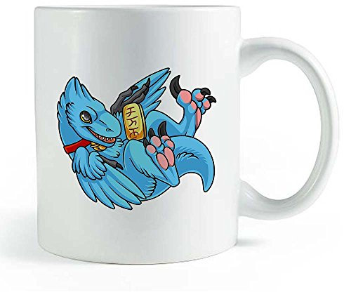 Blau Winkekatze Lucky Raptor – Kaffee und Tee Tasse