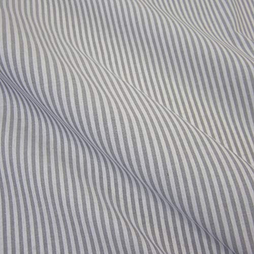 Stoff Meterware Bauernstreifen grau weiß Streifen 4 mm gestreift Landhaus Gardine country style Neu