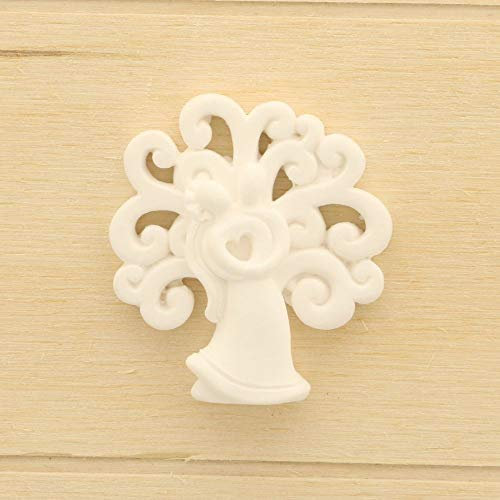 12X Gessetto Albero della vita con coppia 4.5cm DECORAZIONE BOMBONIERA