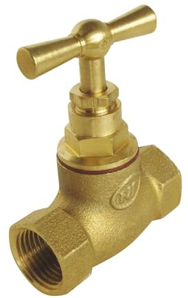 SOMATHERM FOR YOU - Absperrventil zum Einschrauben Doppel IG FF12/17 - Oberteil mit Galgen - Aus Rohmessing