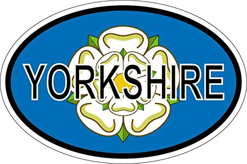 Akachafactory Sticker oval flag vinyl country code uk county yorkshire