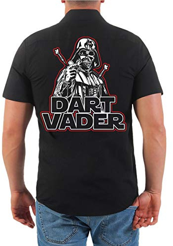 Spaß Kostet Herren Hemd Kurzarm Dart Vader Motiv Darts männer S - 6XL
