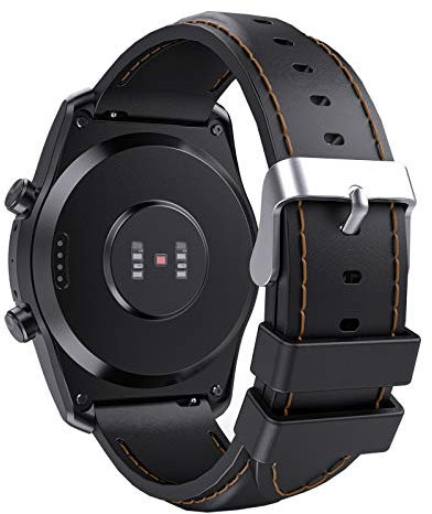 MoKo Armband Kompatibel mit Galaxy Watch 3 45mm/Gear S3 Frontier/Classic/Galaxy Watch 46mm/Ticwatch Pro/Pro 3/Huawei Watch GT2 Pro, 22mm Silikon Nähten Sport Ersatzband Uhrenarmband, Schwarz