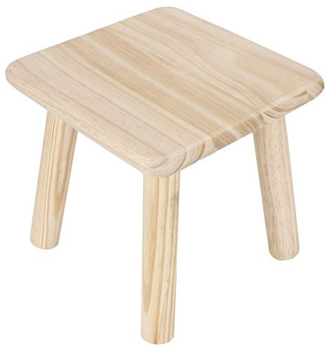 Holzhocker, Fußhocker Hocker für Kinder Abnehmbarer Sattelhocker Small Squre Tritthocker für Kinder Gartenmöbel Hocker(Square-Naturholz)