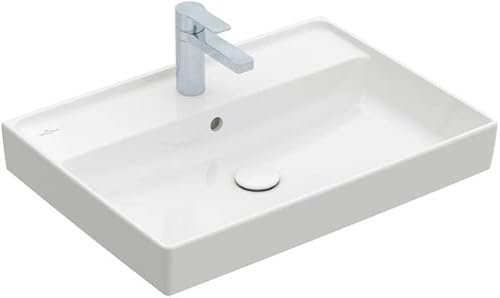 Villeroy & Boch Collaro Waschbecken, 650 x 470 mm, ohne Hahnloch, ohne Überlauf, ungeschliffen, 4A3368; Farbe: weiß-alpin
