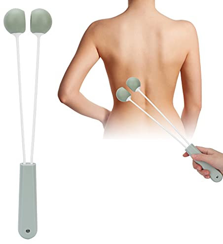 Massage Hammer Stick,Handheld Pat Massage Hammer Fitness Anti-Rutsch Doppelkugel Silikon Body Pat Massager,Körpergesundheitspflegewerkzeug für Männer Frauen