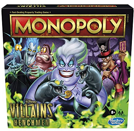 Monopoly Disney Villains Henchmen Edition Board Game,2-6 players, for Kids Ages 8 and Up, Play as a Classic Henchman