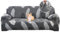 Jaotto Sofabezug 3 Sitzer Elastischer Stretch Spandex Sofa Überwürfe Sofahusse Antirutsch Waschbar Sofaschoner Couchbezug für Sofa mit Armlehne,Graue Feder