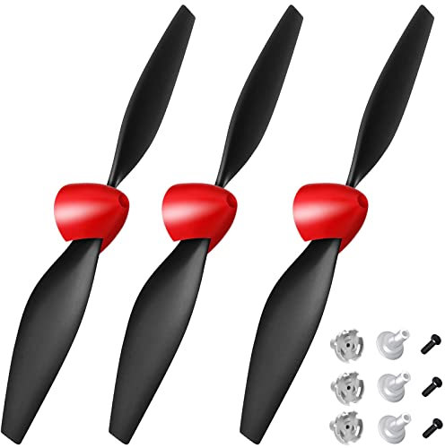 FLYCOLOR 3 Sets P51 RC Flugzeugpropeller mit Propellersparern und Adaptern für VolantexRC 761-5 Flugzeug und Tr-p51d