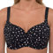 Gemm Ladies Underwired Full Cup Balcony Bra Available in Regular and Plus Sizes (36 E, Black Pink Hearts)